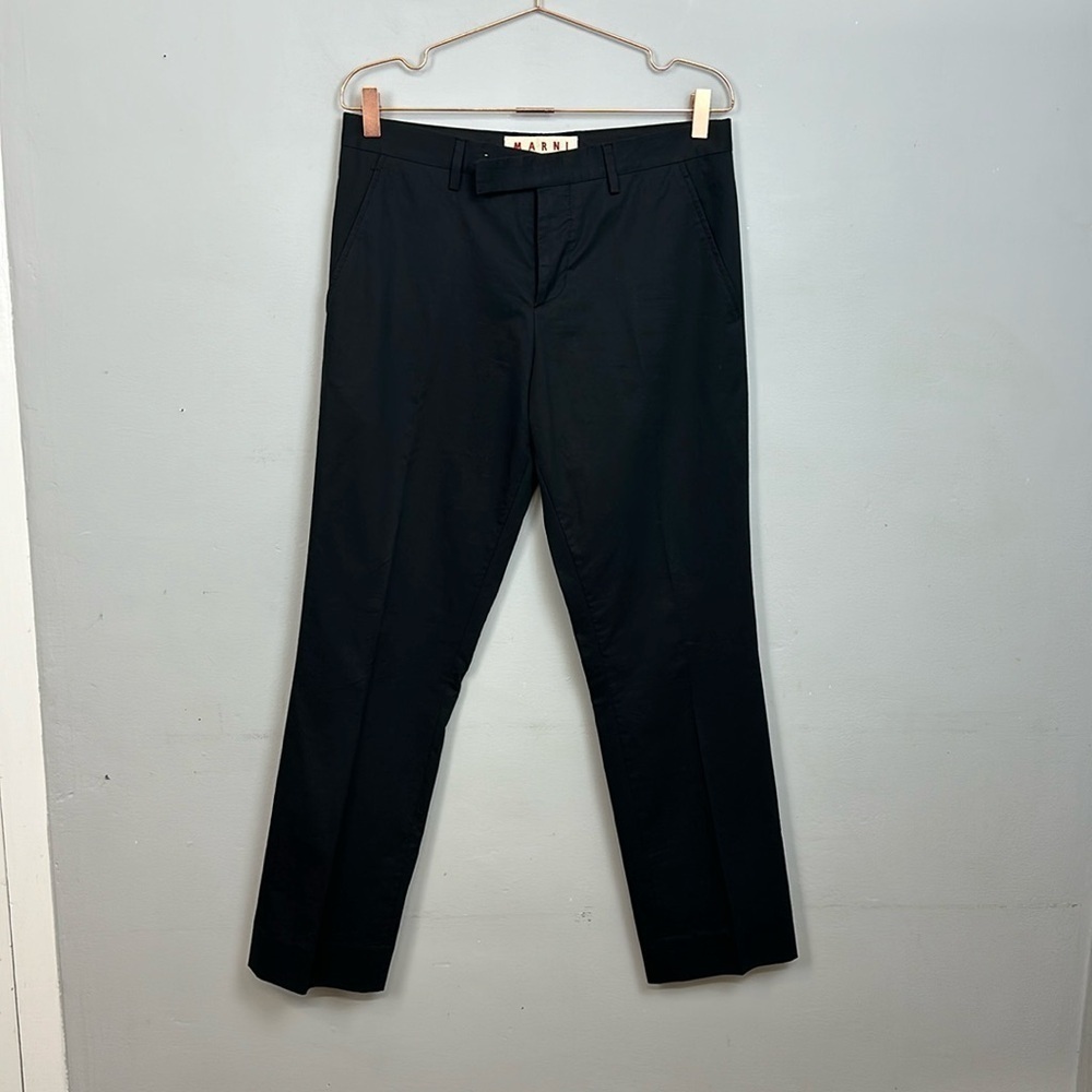 Marni Made in Italy Black 100% Cotton Trousers Sz 48/US 2